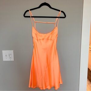 Zara Satin Orange Viral Mini Dress